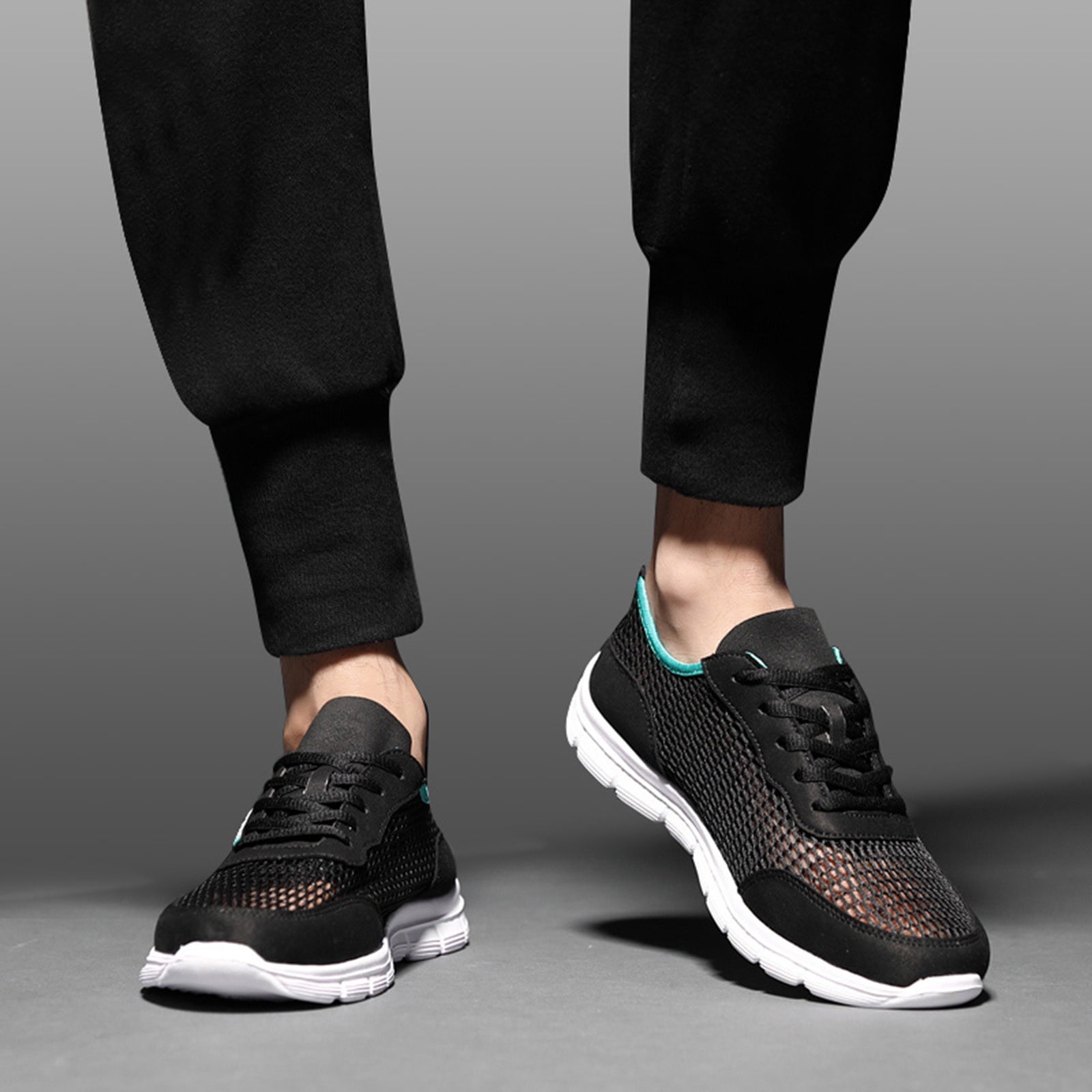 Men\'s Tennis Sneakers Athletic Shoes Lace-Up Low Top Synthetic Mesh Breathable Mesh Walking Tennis Shoes for Men Breathable Lightweight  main image 3