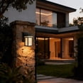 thumbnail image 2 of Black Rectangular Outdoor Solar Wall Lights Dusk to Dawn Exterior Sconces with Remote Control 2 Pack, 2 of 8