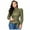 Green, variant on kakina CMSX Women's 2022 Fall Bonded Leather Long Sleeve Solid Pullover Frenulum Street Tops Black, L