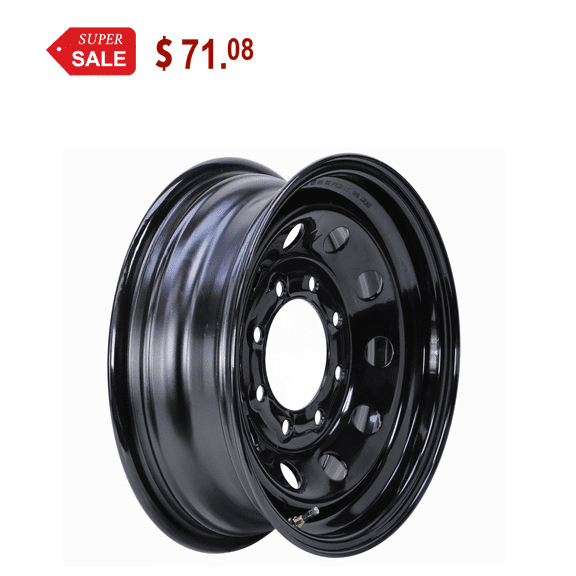 LIBRA 16 x 6 Trailer Wheel 8 Lug on 6.5" Bolt Pattern Black Mod -17025