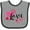 Heather and Black, variant on Inktastic Valentine's Day Love with Pink and Red Hearts Boys or Girls Baby Bib
