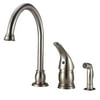Dura Faucet Designer Pedestal Goose Neck RV Kitchen Faucet w/Spray- Brushed Satin Nickel
