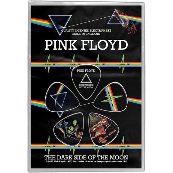 Pink Floyd Dark Side of the Moon Heavy 1mm Guitar Pick Pack Multicolor