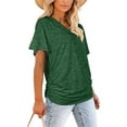 thumbnail image 6 of Women's V Neck Oversized T-Shirts Summer Short Sleeve Shirts Loose Casual Tops Tee, 6 of 6