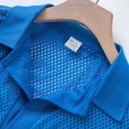 thumbnail image 6 of hotojiny Men's 2 Piece Set Summer Beach Outfits Breathable Hollow out Mesh Button down Shirts Shorts Set Casual Tracksuit(Blue,X-Large), 6 of 7