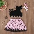 thumbnail image 4 of Penkiiy Toddler Baby Girl One Shoulder Crop Tank Top Tutu Skirt Headband 3Pcs Summer Outfits Set 3 Years Pink, 4 of 8