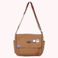 thumbnail image 5 of Bolsa De Hombro Bolsos de hombro Mochila escolar de moda casual con insignia para adolescente (marrón) Sywqhk Para Estrenar, 5 of 5