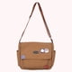 thumbnail image 5 of Bolso de hombro Mochila escolar de moda casual con insignia para adolescente (marrón), 5 of 5