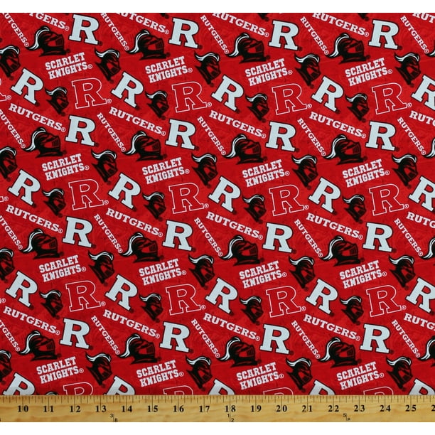 Cotton Rutgers University Scarlet Knights Logos Red Tone on Tone