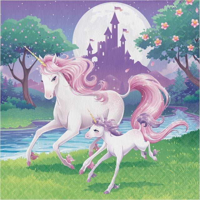 Party Creations Unicorn Fantasy Lunch Napkins, 16 Ct