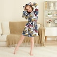 thumbnail image 3 of FORMRS Niños Bathrobe Unisex Hooded Robe Soft Plush Pajamas Sleepwear, Size 2-3T, American Eagle Pattern, 3 of 7