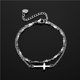 thumbnail image 2 of Pulsera de 2 cruces religiosas en plata de ley para mujer, regalo clásico de bautismo para hermana, madre, abuela, hija, 2 of 5