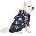 thumbnail image 2 of Honeii USA Stars Print Small Dog Hoodies Pet Hooded Sweatshirts Fall Winter Puppy Cat Sweaters Warm Clothes for Small Dogs Outfits Costume-XX-Large, 2 of 7