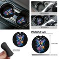 thumbnail image 6 of Renewold Butterfly Rose Music Notes Car Seat Cover Protector 15 PCS Set, with Steering Wheel Rearview Mirror Cover Seat Belt Pad Garbage Bag Air Vent Bag Coasters Key Chain Fit Most Vehicles, 6 of 7