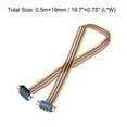 thumbnail image 2 of 2 Pcs IDC Rainbow Wire Flat Ribbon Cable DB15 Male to DB15 Female 19.7 Inch Length 2.54mm Pitch, 2 of 4