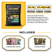 PalPacks Ultra Mega Pokemon Pack | 5 Pokemon Booster Packs + 1 Bonus Mystery Pack