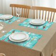 thumbnail image 3 of Turquoise Christmas Tree Pattern Summer Placemats Table Placemats Set Of 4-Linen Kitchen Washable Placemats Table Mats 11.8"x17.7" Non-Slip Heat Resistant, 3 of 6