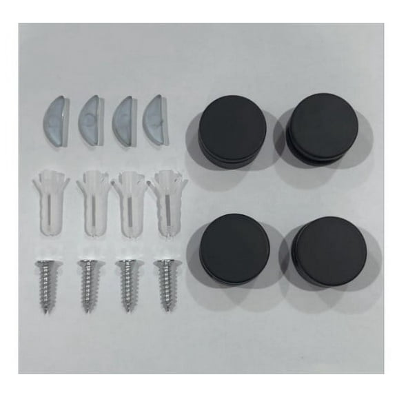 EXHUMKY  Heavy Duty Mirror Hanging Hardware Kit 4 Pieces Black Zinc Alloy Bathroom Use