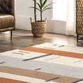 thumbnail image 6 of nuLOOM Cori Wool Abstract Contemporary Area Rug, 8' 6" x 11' 6", Peach, 6 of 9