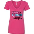 thumbnail image 3 of Inktastic Pink or Blue Mommy Loves You Women's V-Neck T-Shirt, 3 of 5
