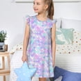 thumbnail image 4 of Fotbe Rainbow Scales Vestido de Dormir para Niñas de 3 a 10 Años, Mangas Cortas, Estilo Princesa, Pijama Camisón con Mangas Voladas-Large, 4 of 6
