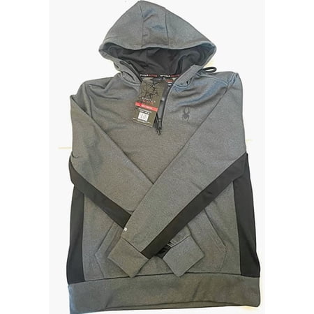 Spyder Active 1/4 zip hooded sweatshirt mens small Gray/Black