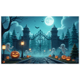 thumbnail image 1 of Halloween Theme Decorative Banner Spooky Atmosphere Jack o Lanterns Gate Design for Outdoor Decorating Holiday Party Night, 1 of 5