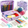 thumbnail image 2 of Threns 59 Pcs Crochet Hooks Kit Knitting Starter Kit for Adults Ergonomic Crochet Soft Grip Handle Crochet Tools DIY Weave Yarn Kits with Carry Bag for Beginners Adults Gifts, 2 of 10