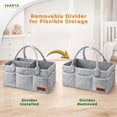 thumbnail image 5 of Sharth Baby Diaper Caddy Organizer with Upgraded Stitched Edges – Foldable Felt Nursery Organizer with Handle, Removable Dividers & 8 Outer Pockets, Portable Baby Shower Registry Gift (Gray), 5 of 9