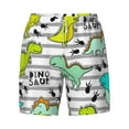 thumbnail image 4 of Lsque Mens Swim Trunks Funny Dinosaurs on Stripes Pattern - Bathing Suit Compression Liner - Beach Swim Shorts Swimwear - (S-3XL) - Stretch Quick Dry -3X-Large, 4 of 9