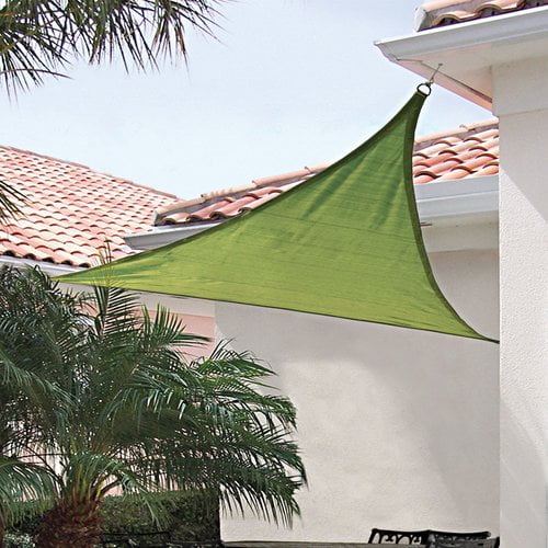 ShadeLogic Sun Shade Sail, Heavy Weight, 16' Triangle, Lime Green