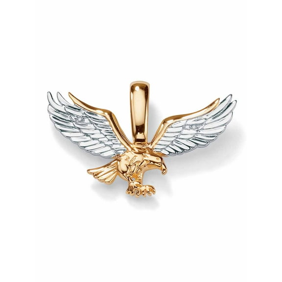 PalmBeach Jewelry Men's Diamond Accent Two-Tone 10k Gold  Golden Eagle Pendant