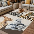 thumbnail image 2 of Fsddascl Modern Animals Outdoor Rug for Patio/Deck/Porch, Non-Slip Large Area Rug 4 x 6 Ft, Vintage Giraffe Zebra Elephant Leopard Indoor Outdoor Rugs Washable Area Rugs, Camping Rug Carpet, 2 of 5