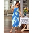 thumbnail image 4 of Ekouaer Womens Sleeveless Long Nightgowns Tie Dye Chemise Sleepshirt Loose Tank Sleep Dress, 4 of 7