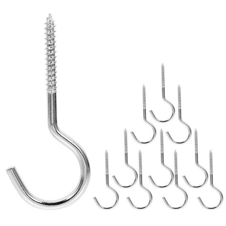 

HOMEMAXS 10pcs Eye Hook Screw Heavy Duty Eye Bolt Hook Screw Self Tapping Eye Hook