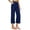 501_Navy, variant on Women's Casual Pants Women'S Fashionable And Casual Solid Color Cotton And Linen Three Quarter High Waisted Casual Pants Women's Casual Pants L