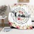 thumbnail image 2 of Yibo Prayer Blanket with Scripture Bible Verse Be Strong and Courageous Joshua Religious Gift for Women Men Christian Spiritual Healing Blanket Home Bed Couch Teen Size Flower, 2 of 7