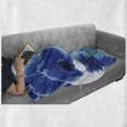 thumbnail image 6 of Flower Soft Flannel Fleece Throw Blanket, Orchid Floral Design with Reflection to a River Water Image Photo, Cozy Plush for Indoor and Outdoor Use, 70" x 90", Violet Blue White, by Ambesonne, 6 of 6