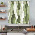 thumbnail image 4 of Sage Green Stripes Sheer Curtains 72 Inch Length, Light Filtering Voile Curtain Panel, Retro Farmhouse Abstract Ripple Rod Pocket Drapes Window Treatments for Living Room Bedroom 52"x72", 4 of 9