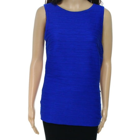 Textured Knit Top - INC NEW Egyptian Blue Womens Size Medium M Textured Sleeveless Knit Top