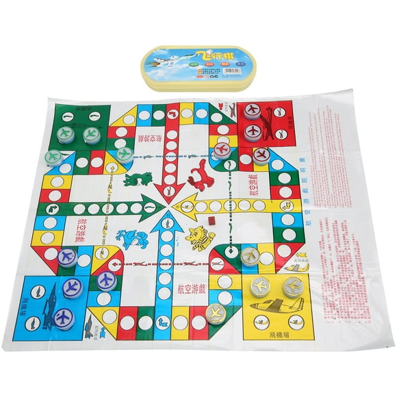 Fdit Kid Aeroplane Chess Plastic Flight Game With Oval Box Family Party Board Game