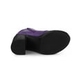 thumbnail image 5 of BLISSFUL STEP Women's Boot Side Zip Platform Chunky Heel Combat Boots Purple 6.5, 5 of 7