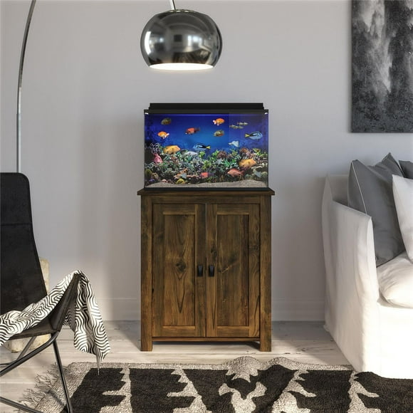 Flipper by Ollie & Hutch Farmington 10/20 Gallon Aquarium or Terrarium Tank Stand, Rustic