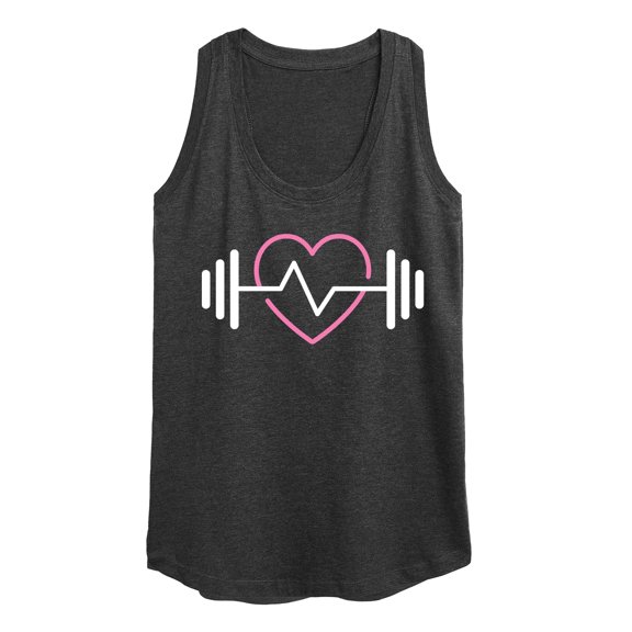 Instant Message - Ekg Heart Barbell - Women's Racerback Tank Top