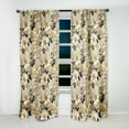 thumbnail image 2 of Designart "Lacy Botanical Cream I" Floral Blackout White, Blue Curtain 1 Panel, 2 of 4