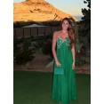 thumbnail image 3 of Robe Longue Sans Manches Aguichant Rouge pour Femmes avec Imprimé Poisson Koi pour l'Été, 3 of 9