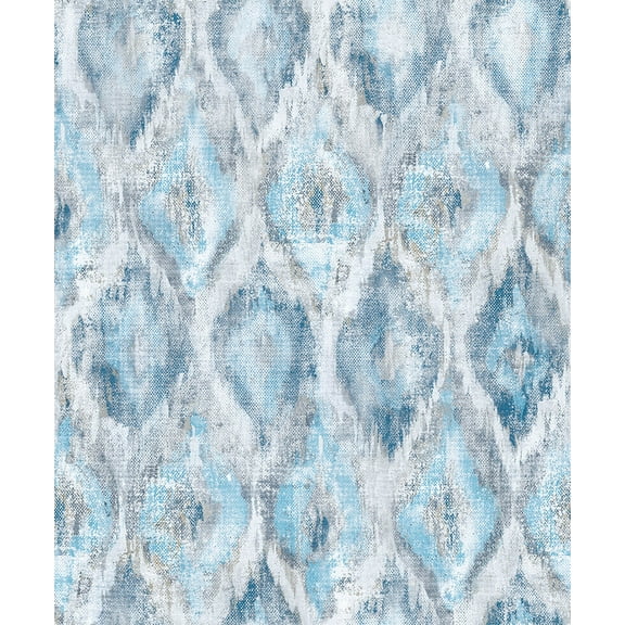 Brewster 2809-SH01104 Advantage Geo Gilboa Blue Ikat Wallpaper Blue