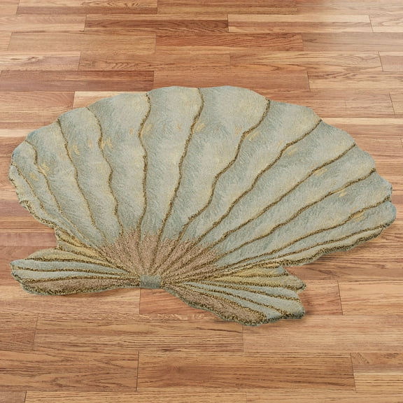 Fluted Scallop Rug Aqua 48” Round