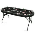 thumbnail image 1 of Gymax 8 Player Foldable Poker Table Portable Folding Texas Holdem Table w/Padded Rail Black, 1 of 10