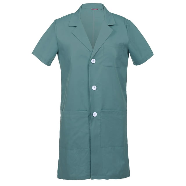 Men's Short Sleeves Lab Coat Laboratory Doctor Workwear